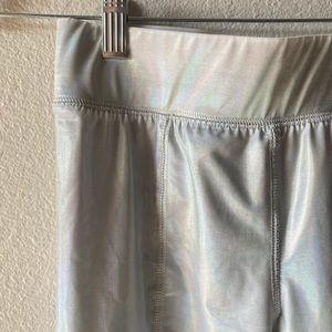 Funky silver biker shorts